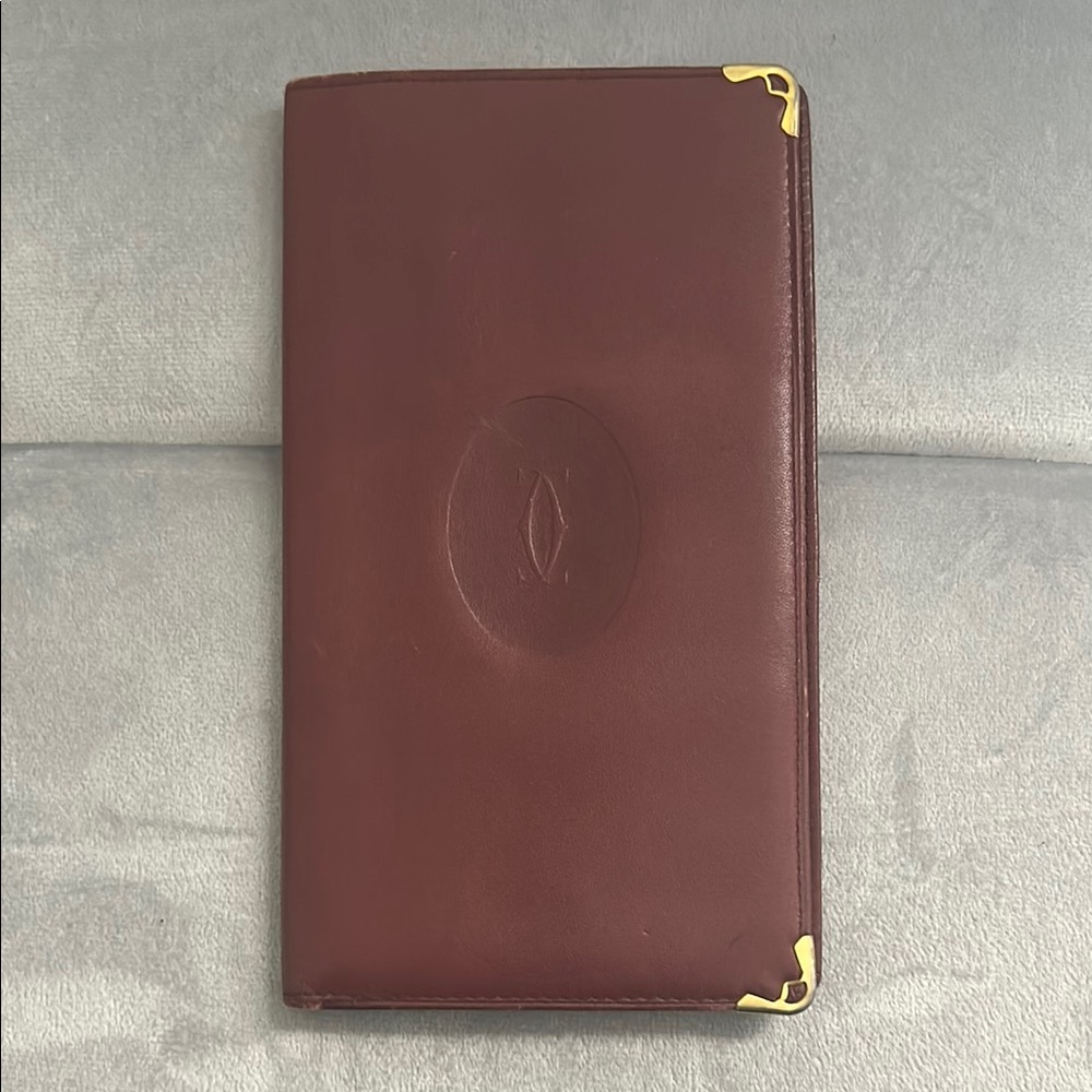 CARTIER Bi-fold Long Bordeaux Calf Leather Maroon-Red / pre-loved 🫶🏻
